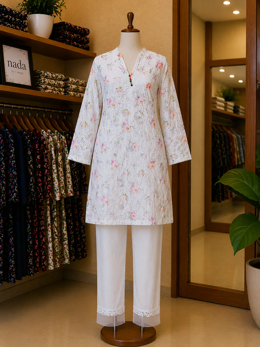 Ivory Garden Lace Lawn Suit – 2 Piece Ready-to-Wear - view 3