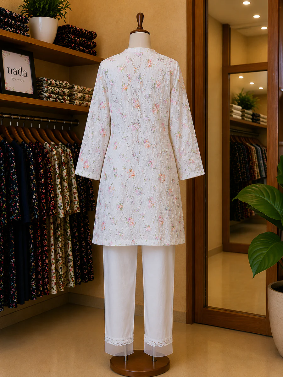 Ivory Garden Lace Lawn Suit – 2 Piece Ready-to-Wear - view 5