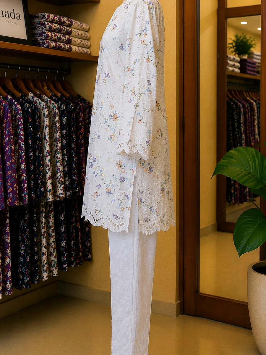 Ivory Meadow Schiffli Lawn Suit – 2 Piece Ready-to-Wear - view 4