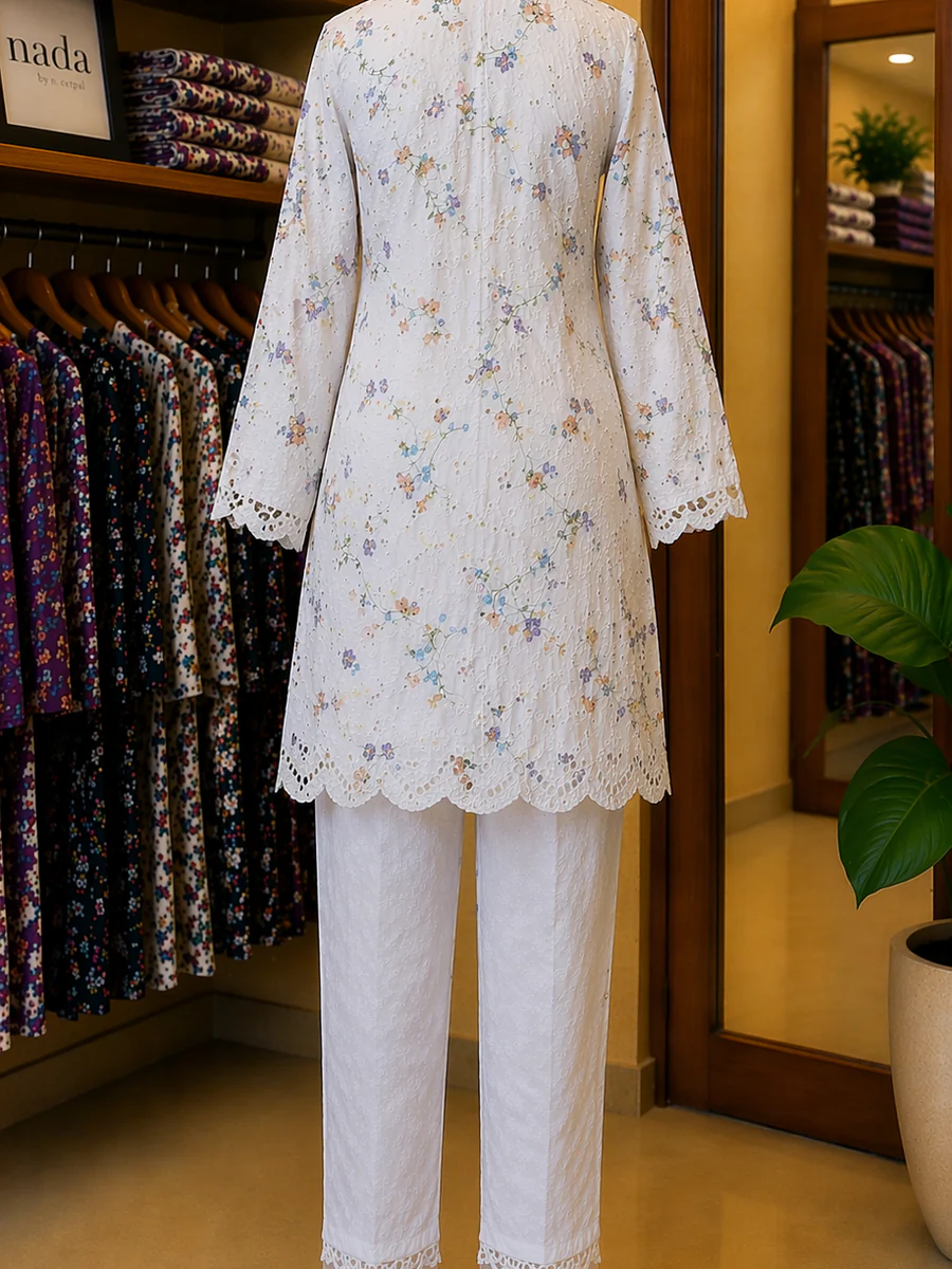 Ivory Meadow Schiffli Lawn Suit – 2 Piece Ready-to-Wear - view 5