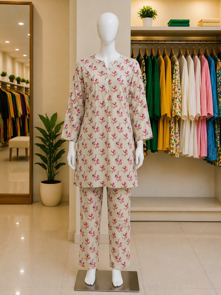 Ivory Rose Printed Lawn Suit – Ready-to-Wear 2 Piece Set - view 3