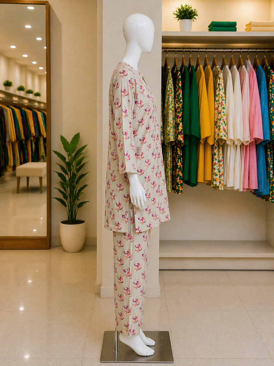 Ivory Rose Printed Lawn Suit – Ready-to-Wear 2 Piece Set - view 4
