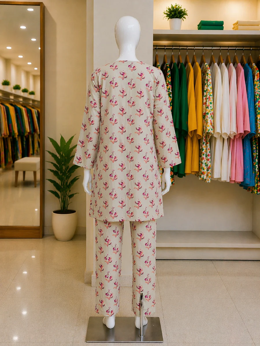 Ivory Rose Printed Lawn Suit – Ready-to-Wear 2 Piece Set - view 5