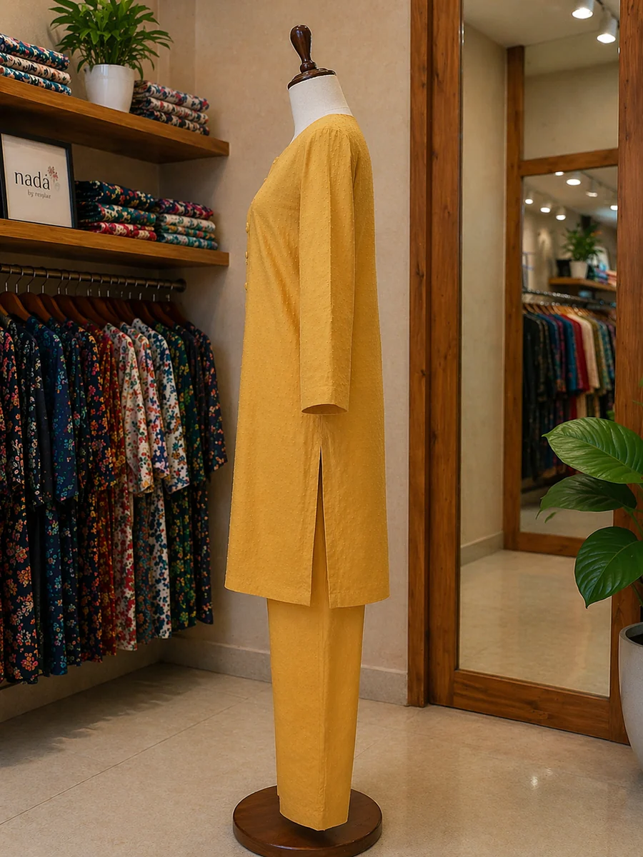 Sunlit Mustard Textured 2 Piece Suit - view 4