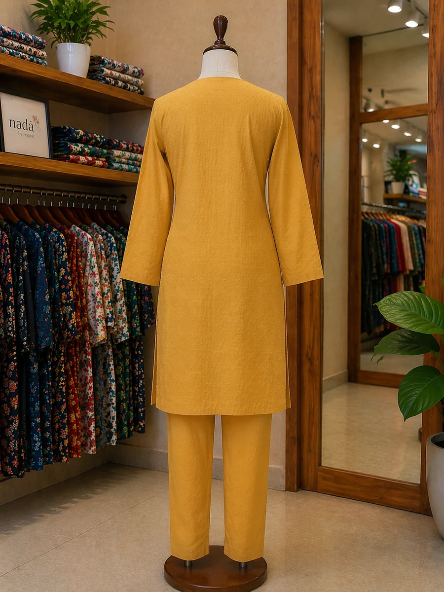 Sunlit Mustard Textured 2 Piece Suit - view 5